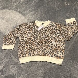 Wild Fable Leopard Print Sweater - Cream and Brown